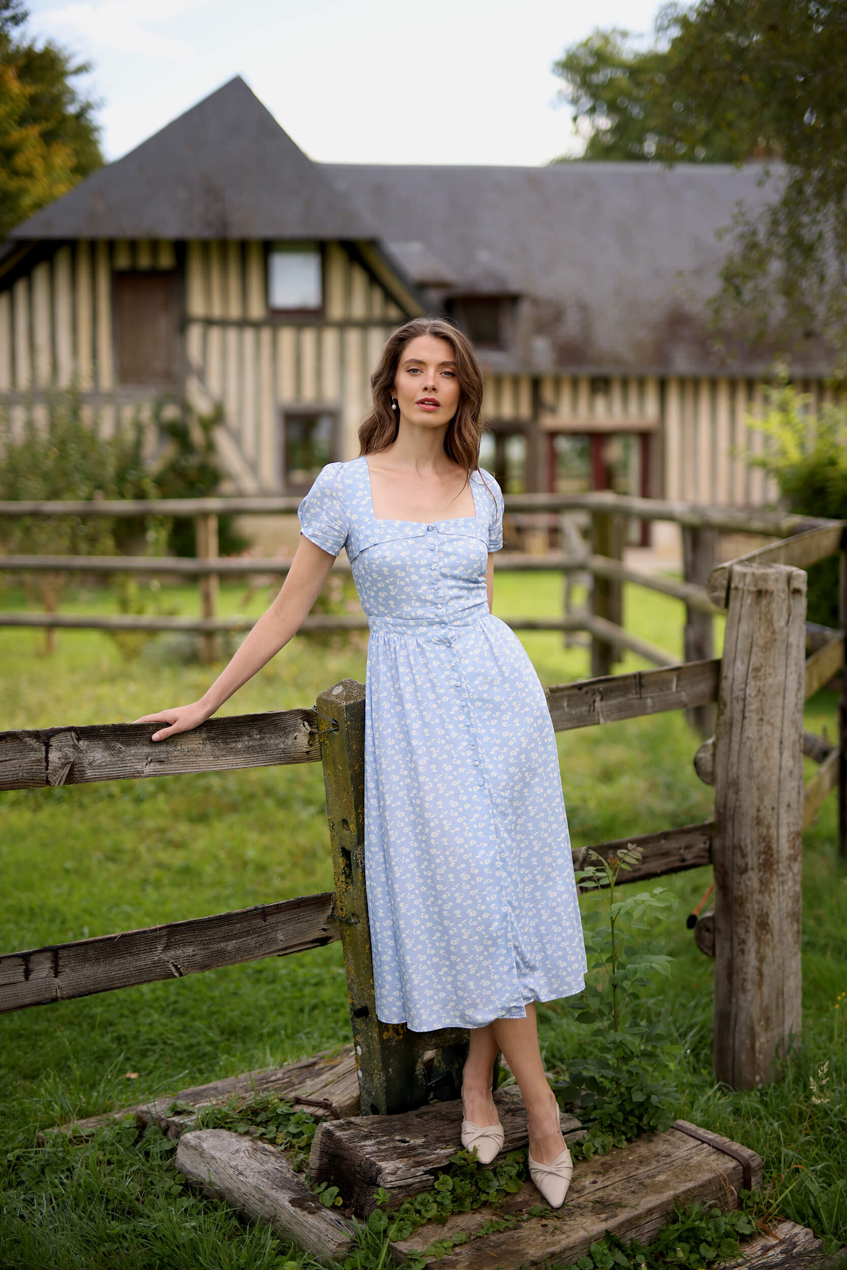 Estelle Cap Sleeve Midi Dress - Image 11