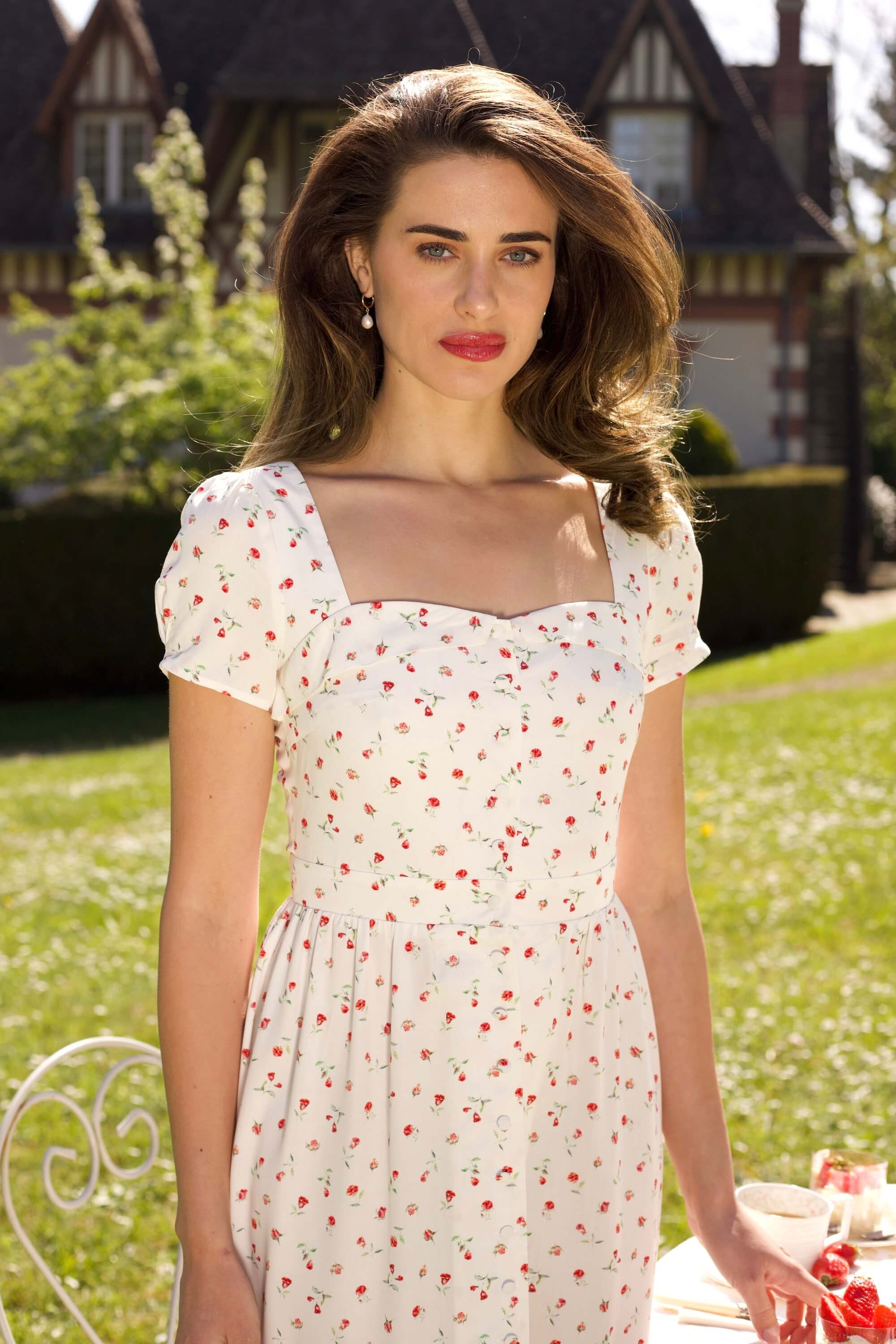 Estelle Cap Sleeve Midi Dress - Image 3
