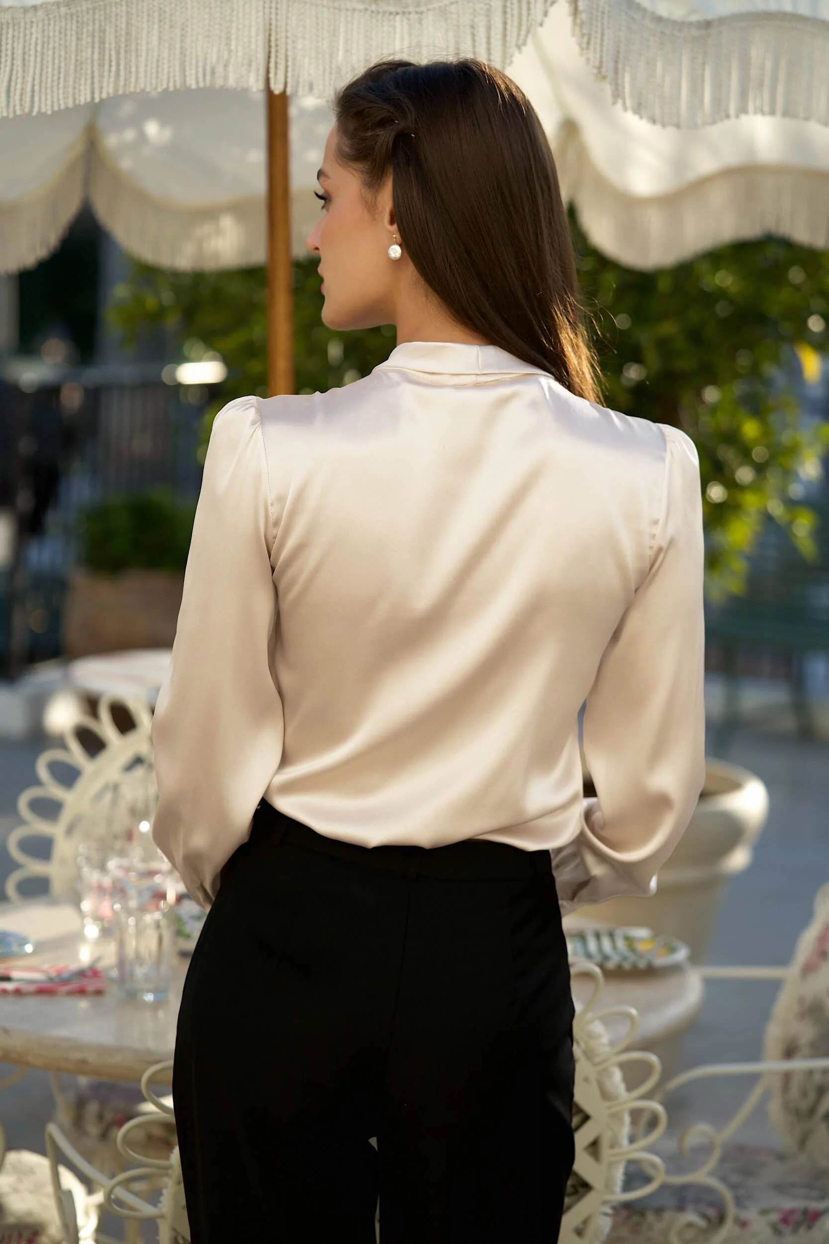 Lena Silk Bow Blouse - Image 12