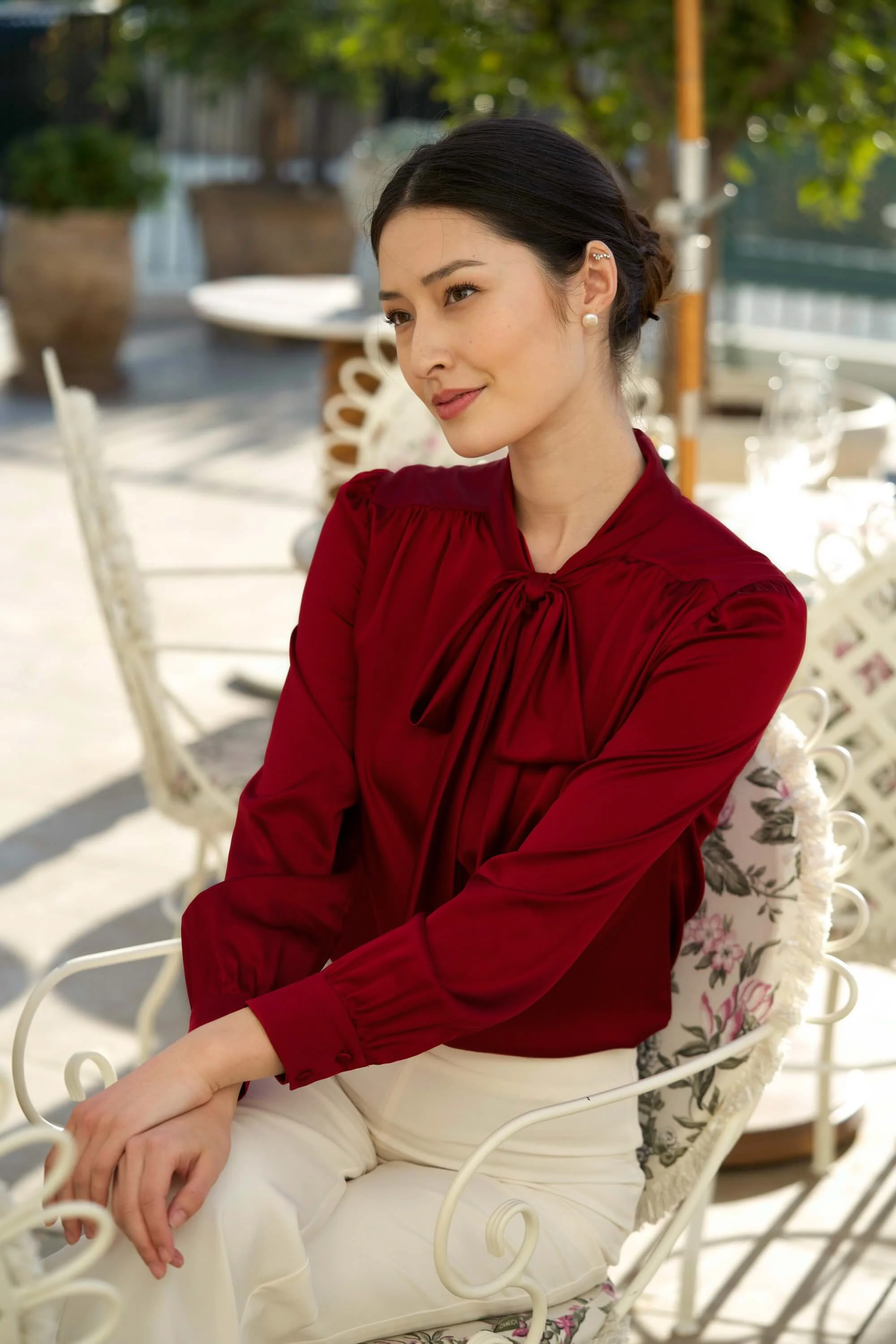Lena Silk Bow Blouse - Image 18