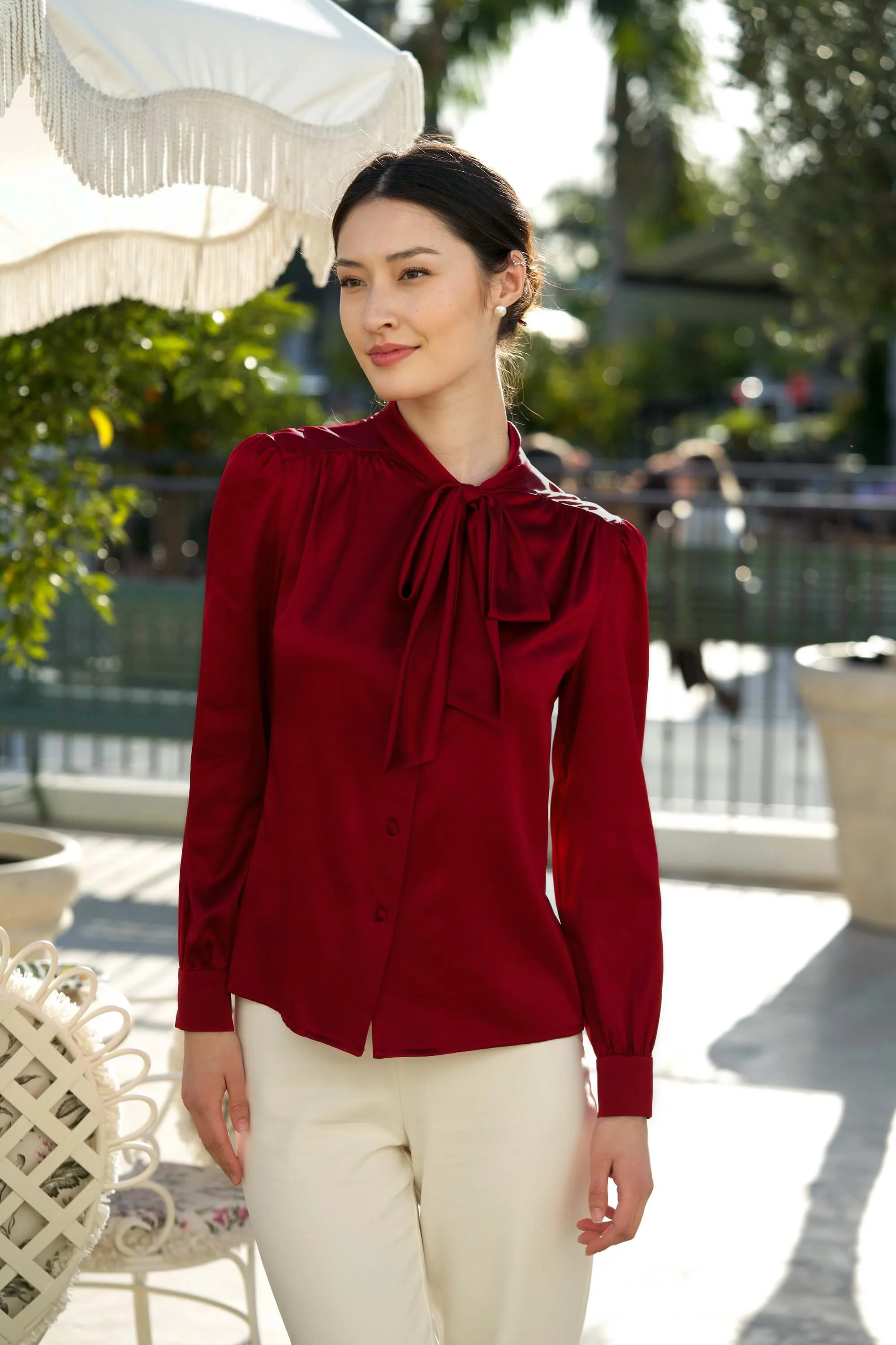 Lena Silk Bow Blouse - Image 20