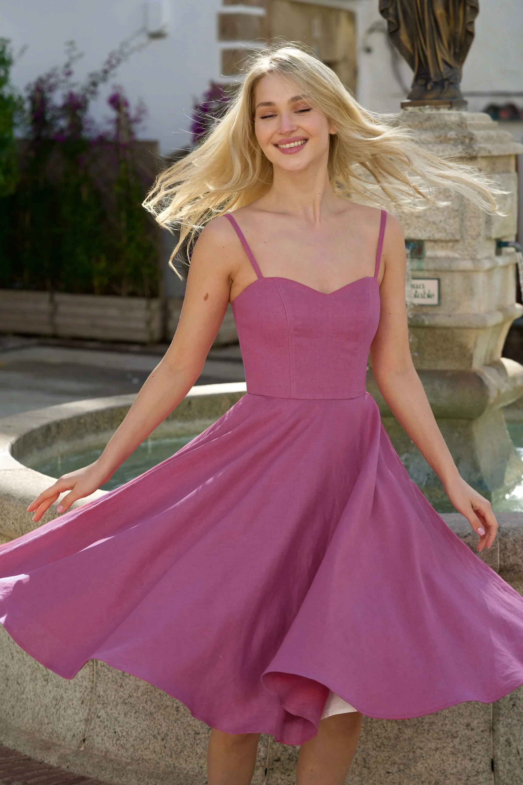 Bardot Linen Dress - Image 7
