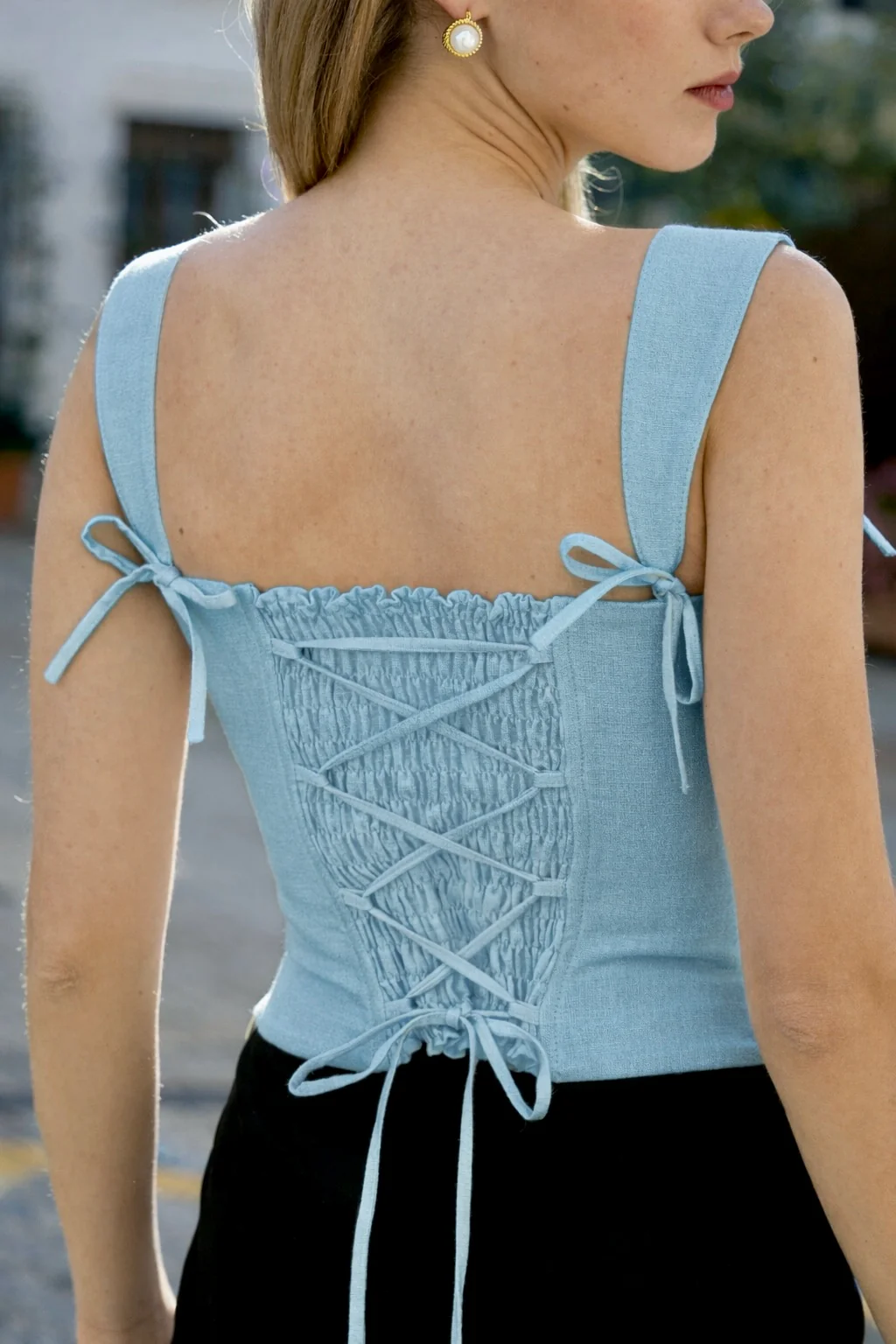 Jeanette Linen Corset Top - Image 7