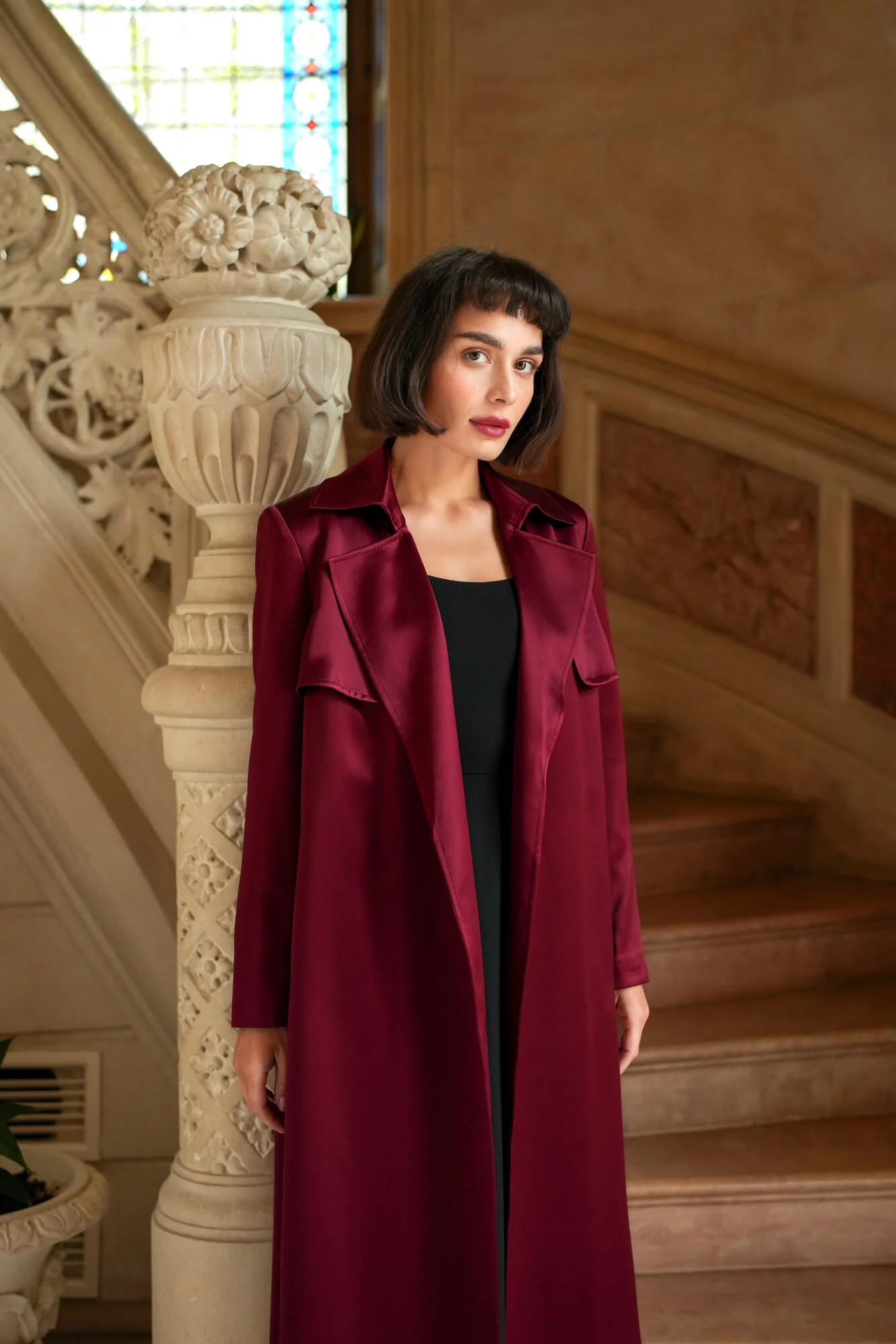 Cameron Satin Trenchcoat - Image 10