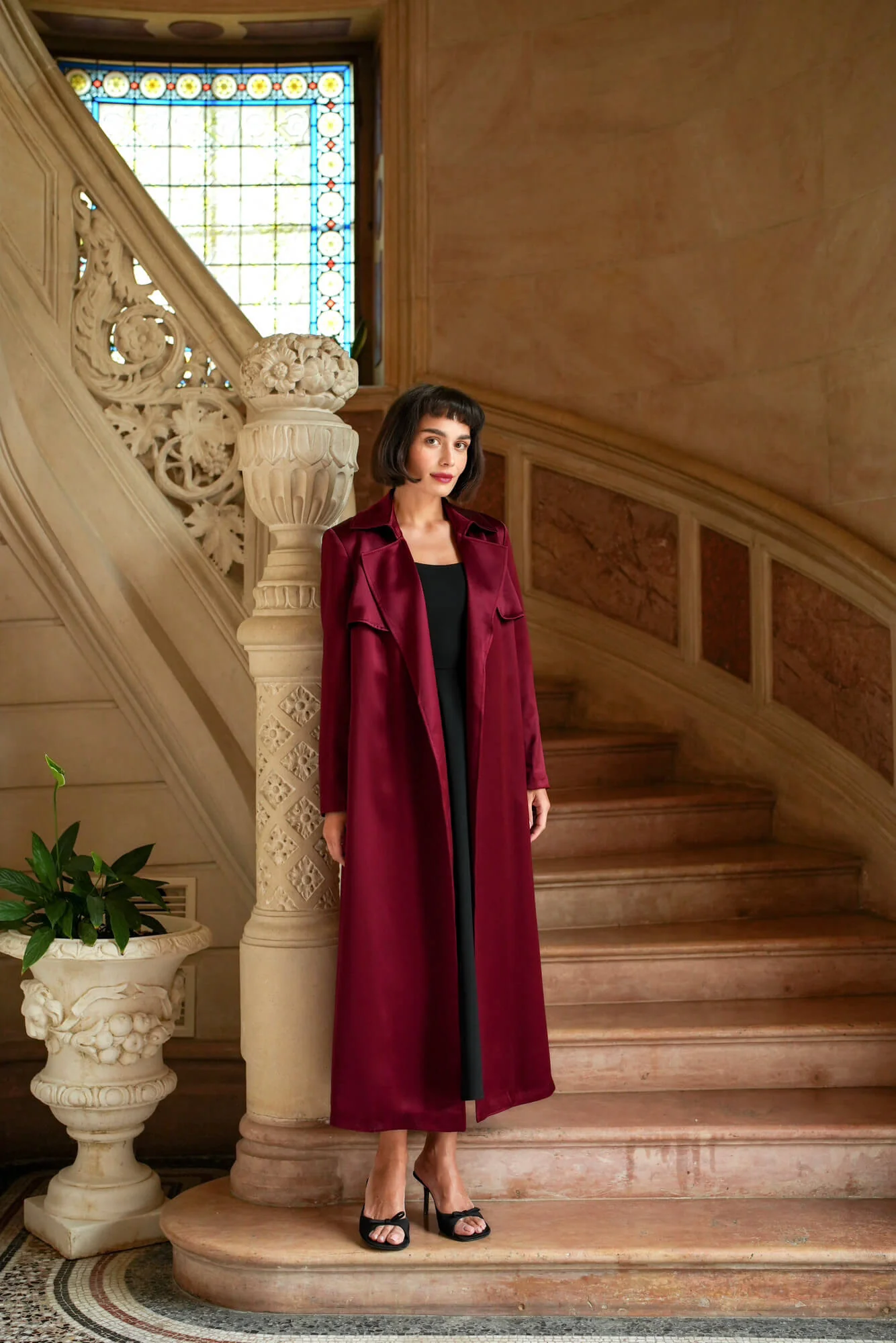 Cameron Satin Trenchcoat - Image 8