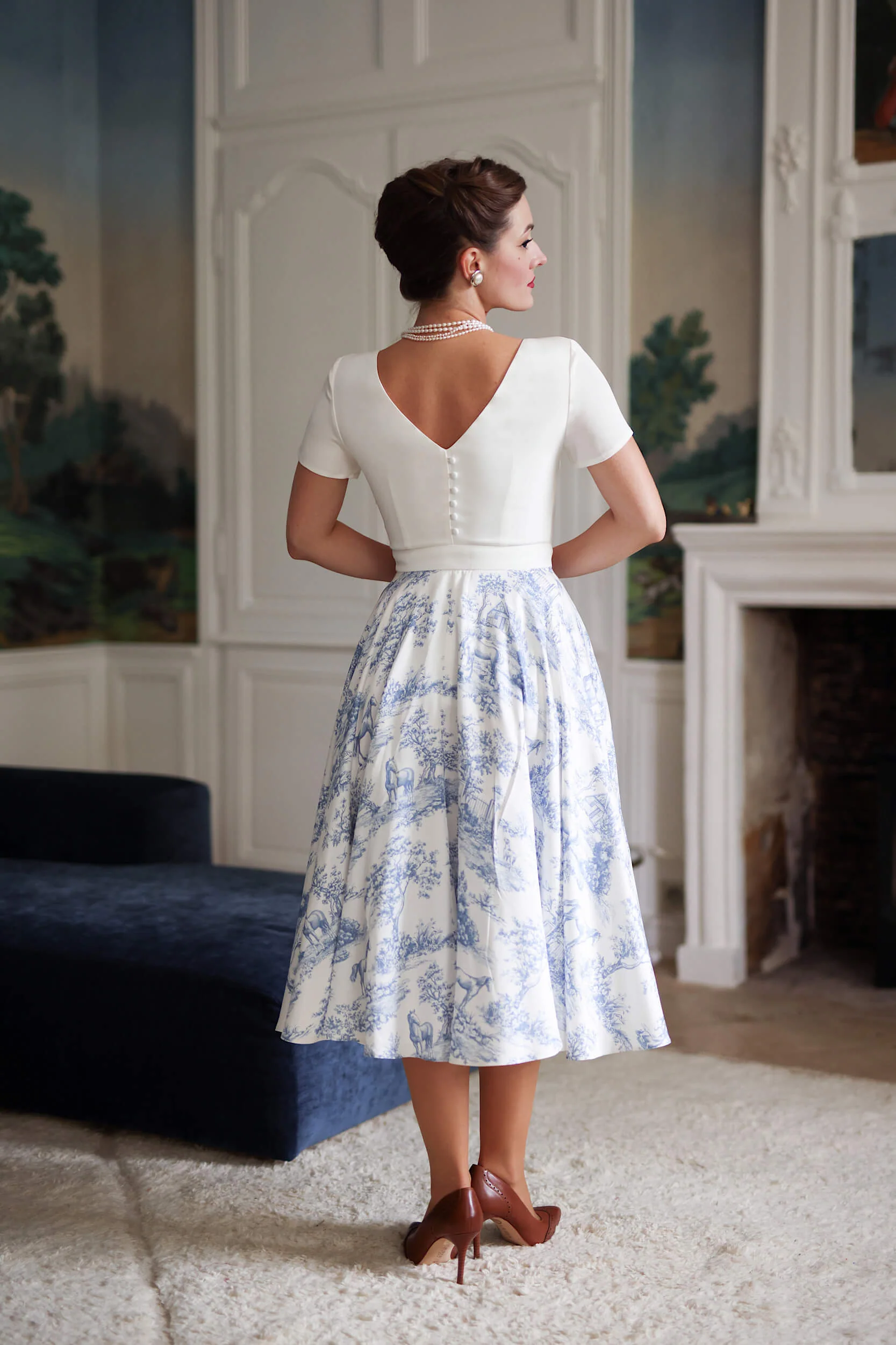 Nova Toile de Jouy Dress - Image 5